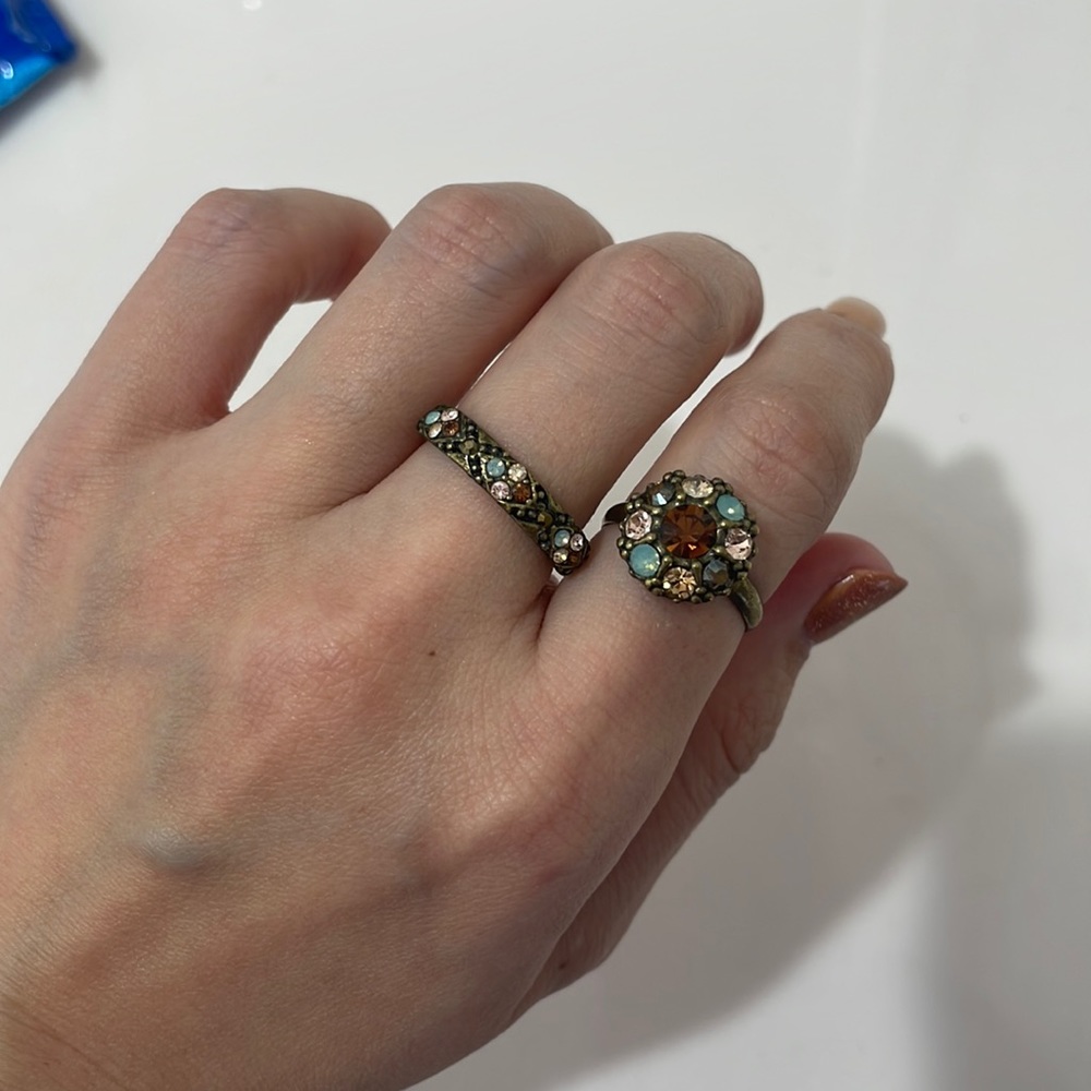 Michal Negrin rings bundle of two, adjustable, good condition, no original box